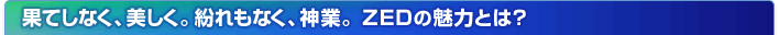 果てしなく、美しく。紛れもなく、神業。ZEDの魅力とは？